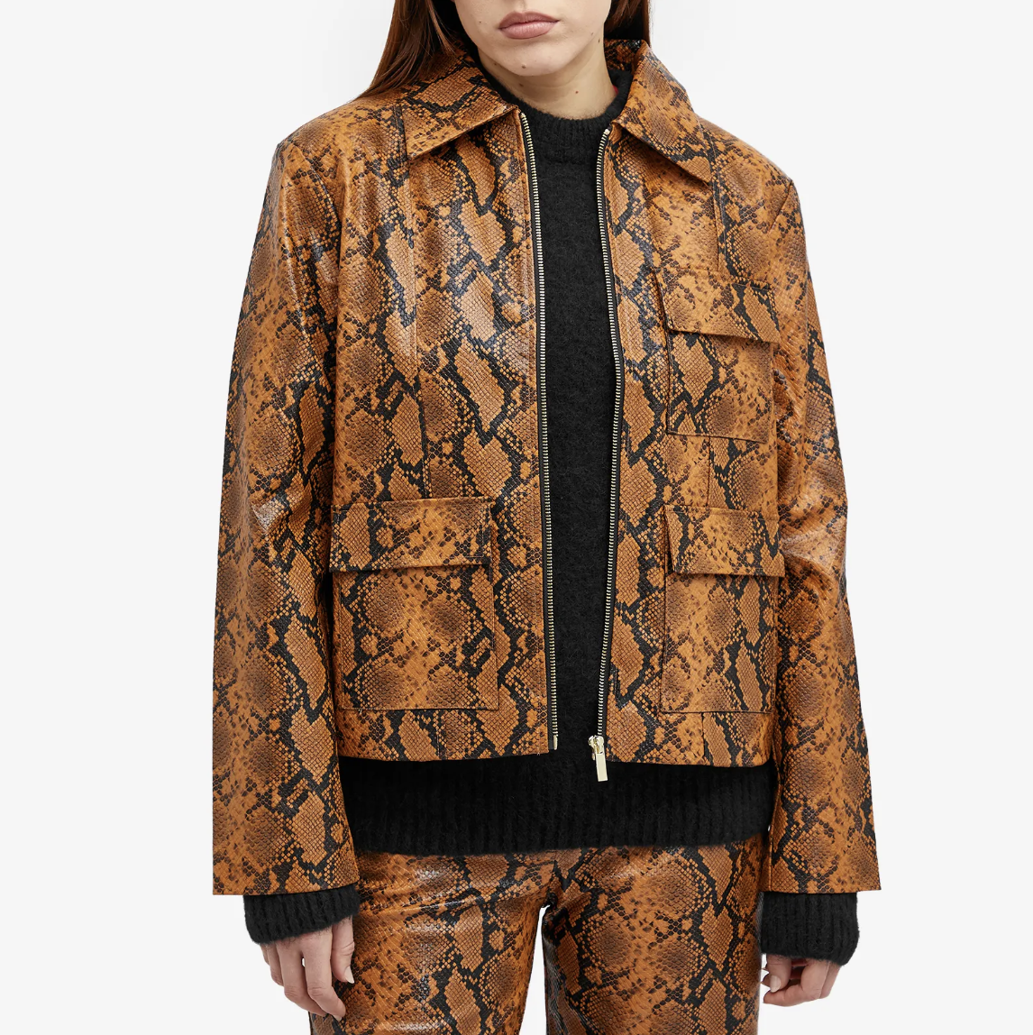 KITRI, Wilma Snakeskin Vinyl Jacket