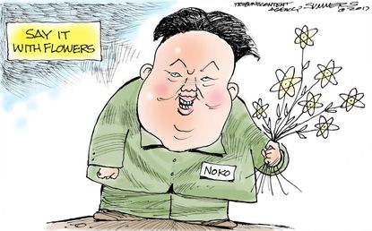 Political cartoon World North Korea Kim Jong-Un threat