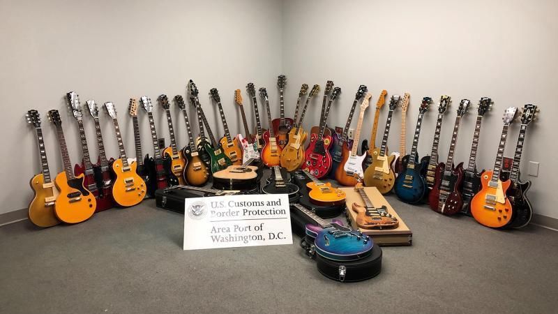 US customs agents seized 36 counterfeit guitars