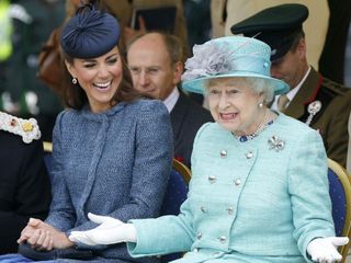 Kate Middleton giggles with the Queen