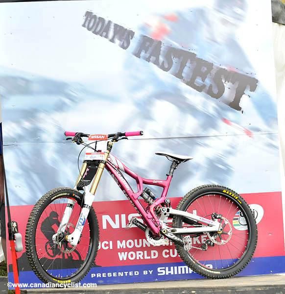 This Rocky Mountain was the fastest down the mountain, in the hands of Sabrina Jonnier.