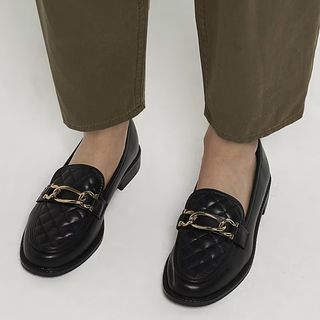 quilt front loafers