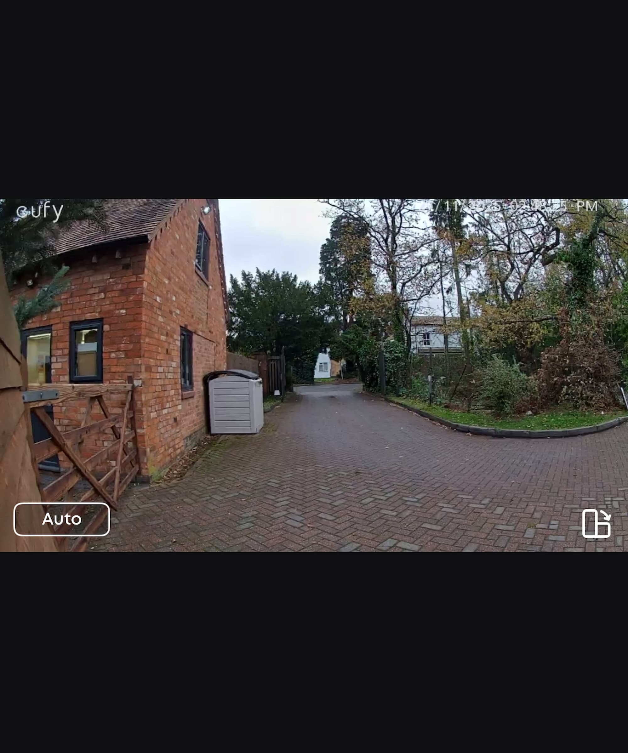 The view from a eufy C35 security camera of a driveway