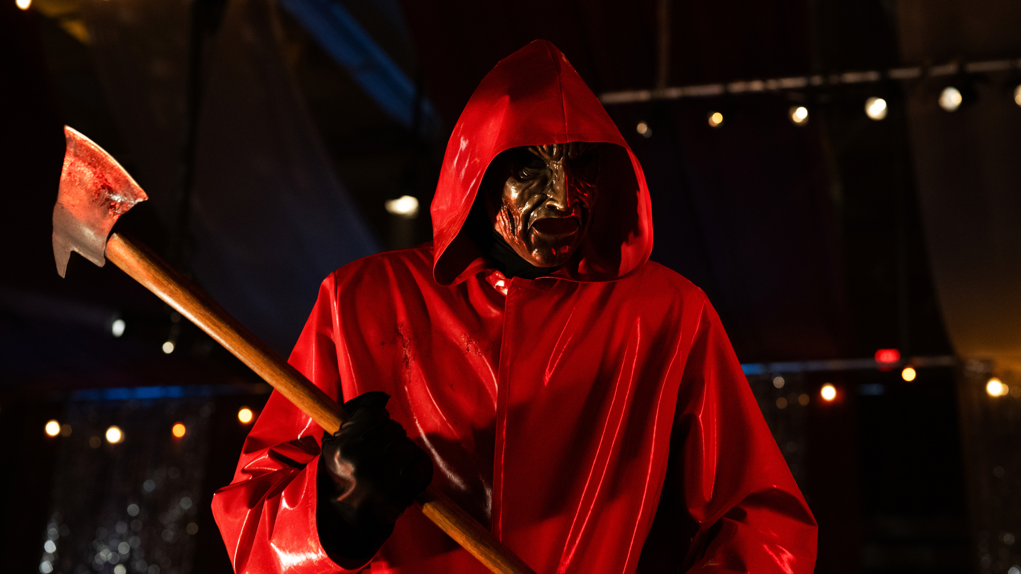 The masked killer prowls in Fear Street: Prom Queen.