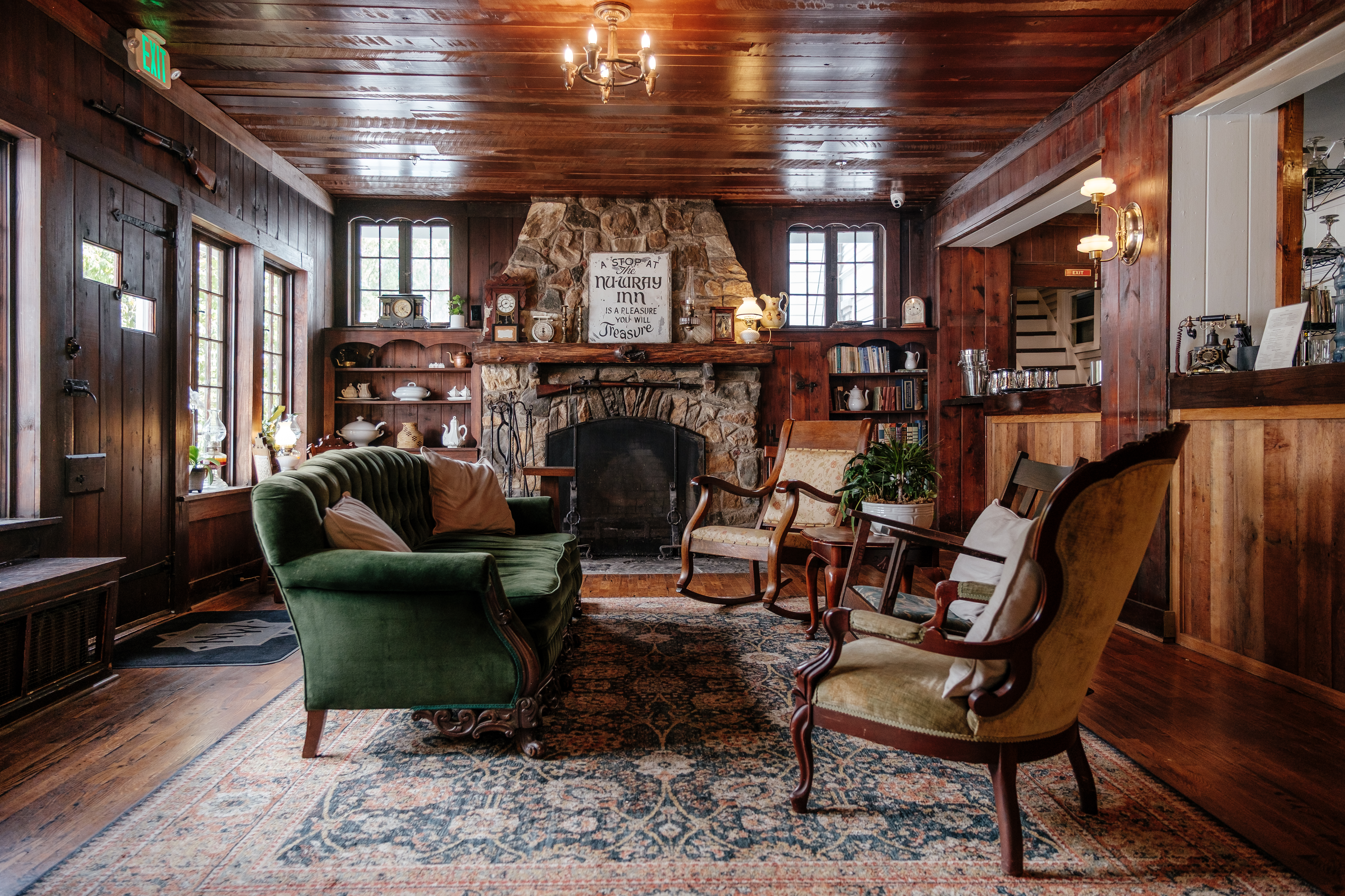 The lobby at NuWray Hotel in North Carolina