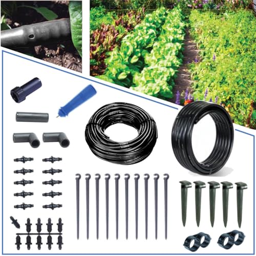 Bluebarrel&amp;trade; Gravity-Fed Drip Irrigation Kit With Inline Emitters: No-Pressure/low-Pressure Irrigation for Rain Barrels, Rain Tanks, &amp;amp; Cisterns. Made in Usa; Instructions &amp;amp; Videos Included