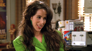 Janice stands in Chandler and Joey's apartment on Friends.