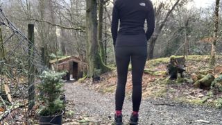 Rear view of hiker wearing the Fjällräven Abisko Trekking Tights