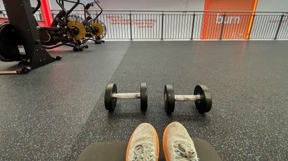 dumbbells on the ground