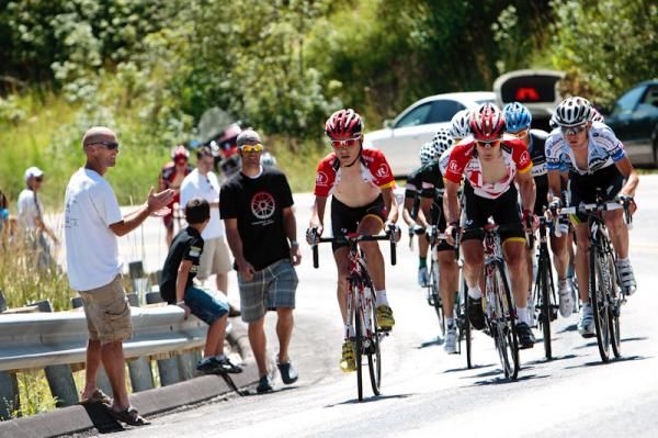 The field starts to dwindle near the top of the climb.