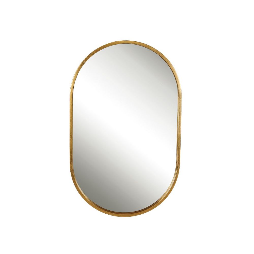 Oval mirror with brass rim