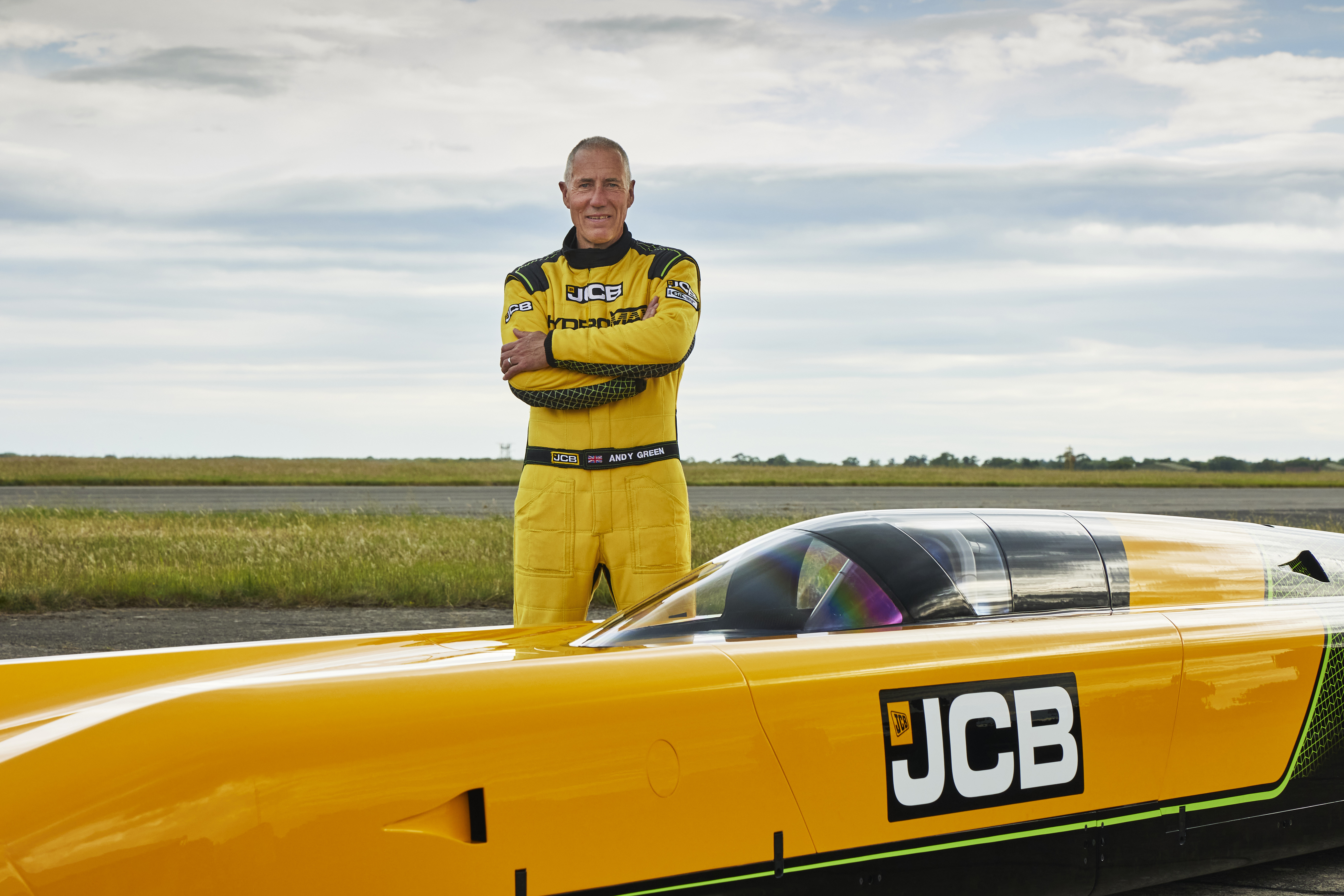 Views of the JCB Hydromax, which is yellow and pointy