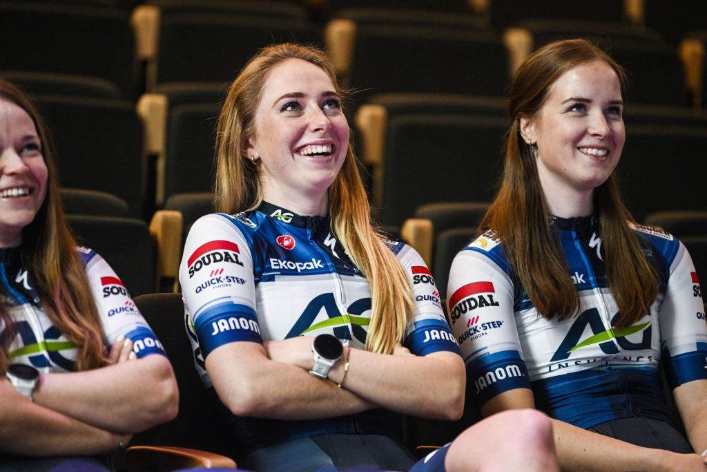 AG Insurance Soudal QuickStep Maud Rijnbeek pictured during the presentation of the 2023 roster of the AG Insurance Soudal QuickStep womens cycling team Thursday 23 February 2023 in Brussels BELGA PHOTO TOM GOYVAERTS Photo by Tom Goyvaerts BELGA MAG Belga via AFP Photo by TOM GOYVAERTSBELGA MAGAFP via Getty Images
