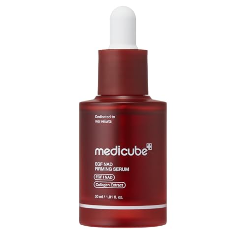 Medicube Nad Egf Firming Serum for Face &amp;amp; Neck | Anti-Aging Serum With Egf Peptide, Nad+ &amp;amp; Collagen | Wrinkle Appearance, Elasticity &amp;amp; Pore Care | Korean Skincare, 1.01 Fl.oz
