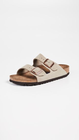 Sandal Birkenstock Arizona Soft warna Taupe