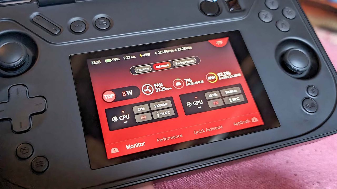 AYANEO Flip DS monitor mode on smaller display.