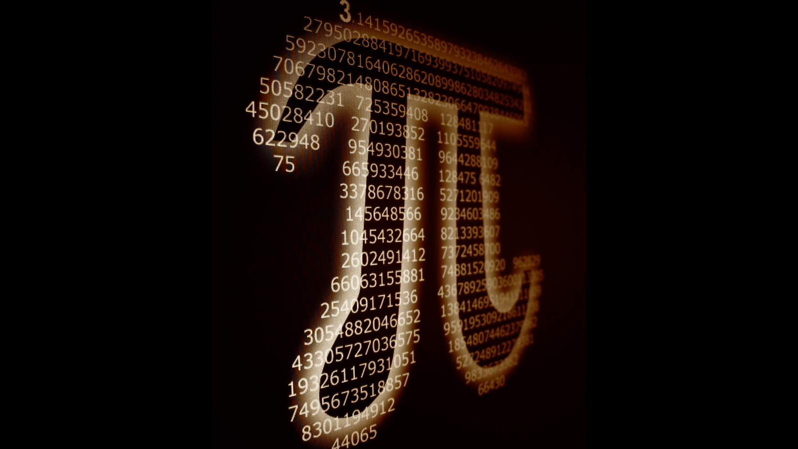 The Pi symbol made from numbers on a black background.