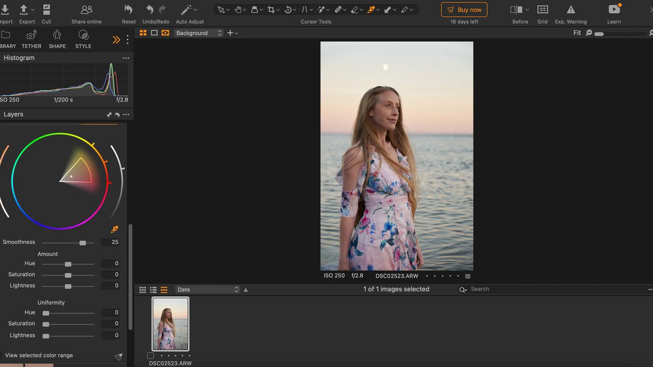Image shows the skin tone tools in Capture One Pro 23