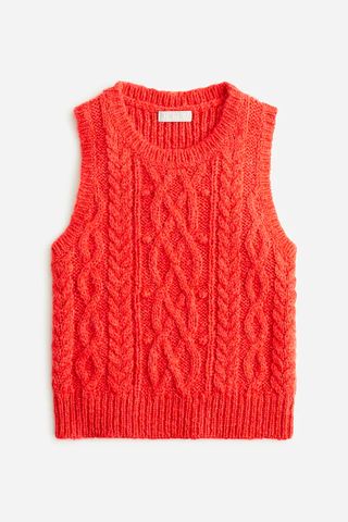 J. Crew Cropped cable-knit sweater shell