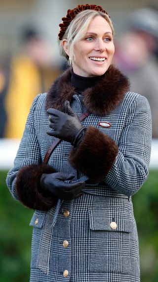 Zara Tindall attends Festival Trials Day at Cheltenham Racecourse on January 25, 2025