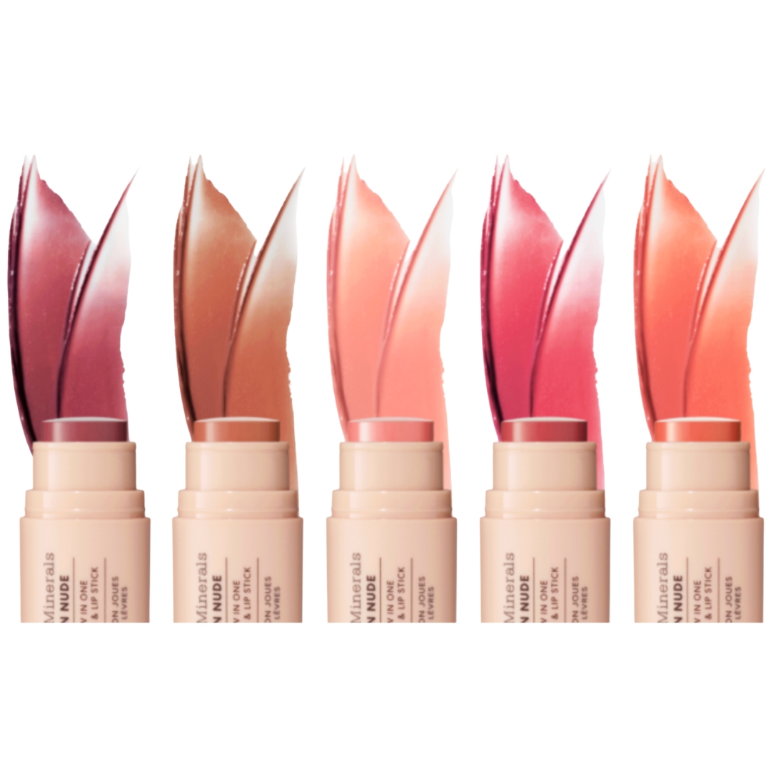 The entire lineup of the bareMinerals GEN NUDE&amp;reg; Dew-In-One Cheek &amp;amp; Lip Stick
