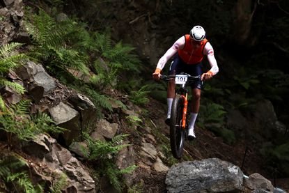 Mathieu van der Poel on a mountain bike