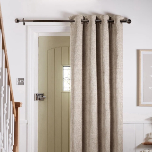 Next, Natural Heavyweight Chenille Super Thermal Eyelet Door Curtains