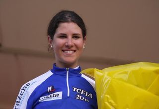 Young Elisa Cecchini with the combined jersey.
