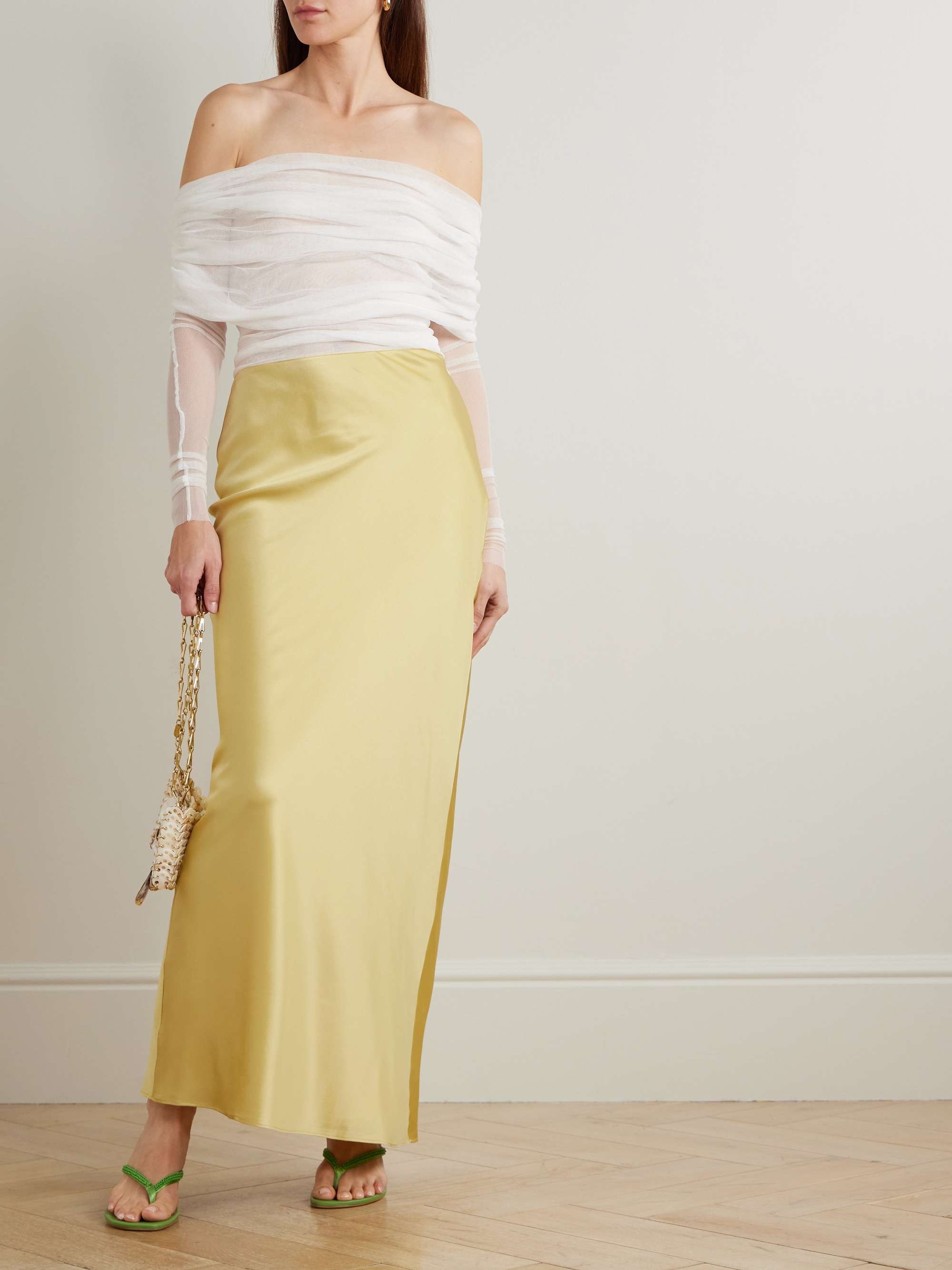 Chantel Silk-Blend Satin Maxi Skirt