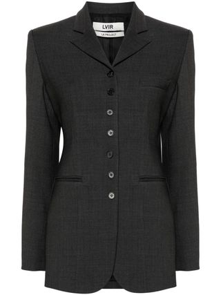 Notched-Lapels Single-Breasted Blazer