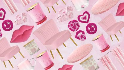 A collage of Barbie style decor buys