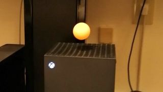 Xbox Series X seemingly levitating a ping pong ball