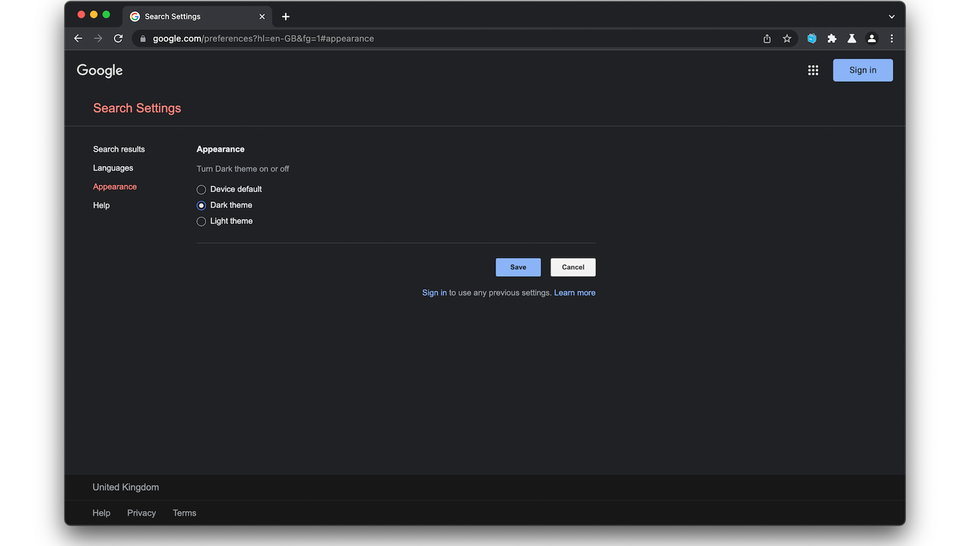 How To Enable Dark Mode In Google Search TechRadar