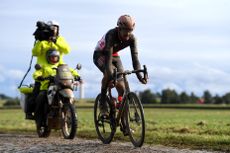Florian Vermeersch on his way to second at the 2021 Paris-Roubaix