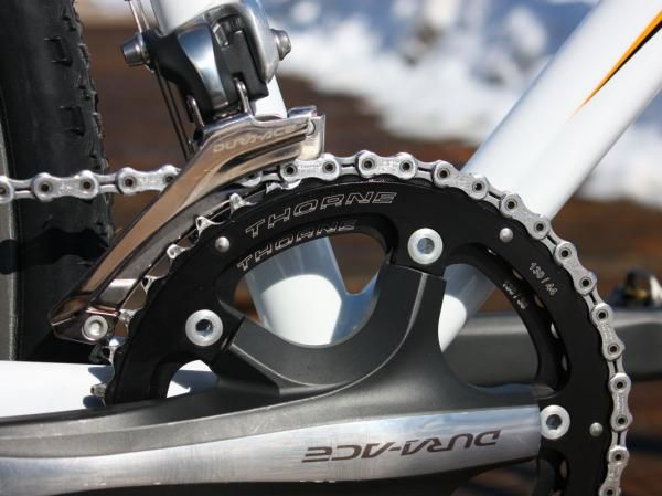 Cyclocrossworld.com proprietor Stu Thorne now has his own range of 'cross-specific rings with pins and ramps for shifting performance and extra-thick plates for stiffness.