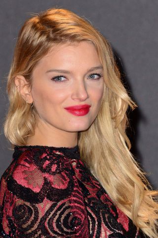 Lily Donaldson's Pretty Pink Pout At The British Fashion Awards 2013