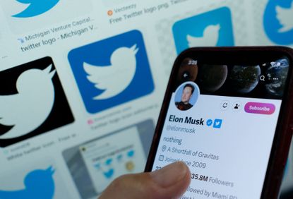 An iPhone with Elon Musk's Twitter account