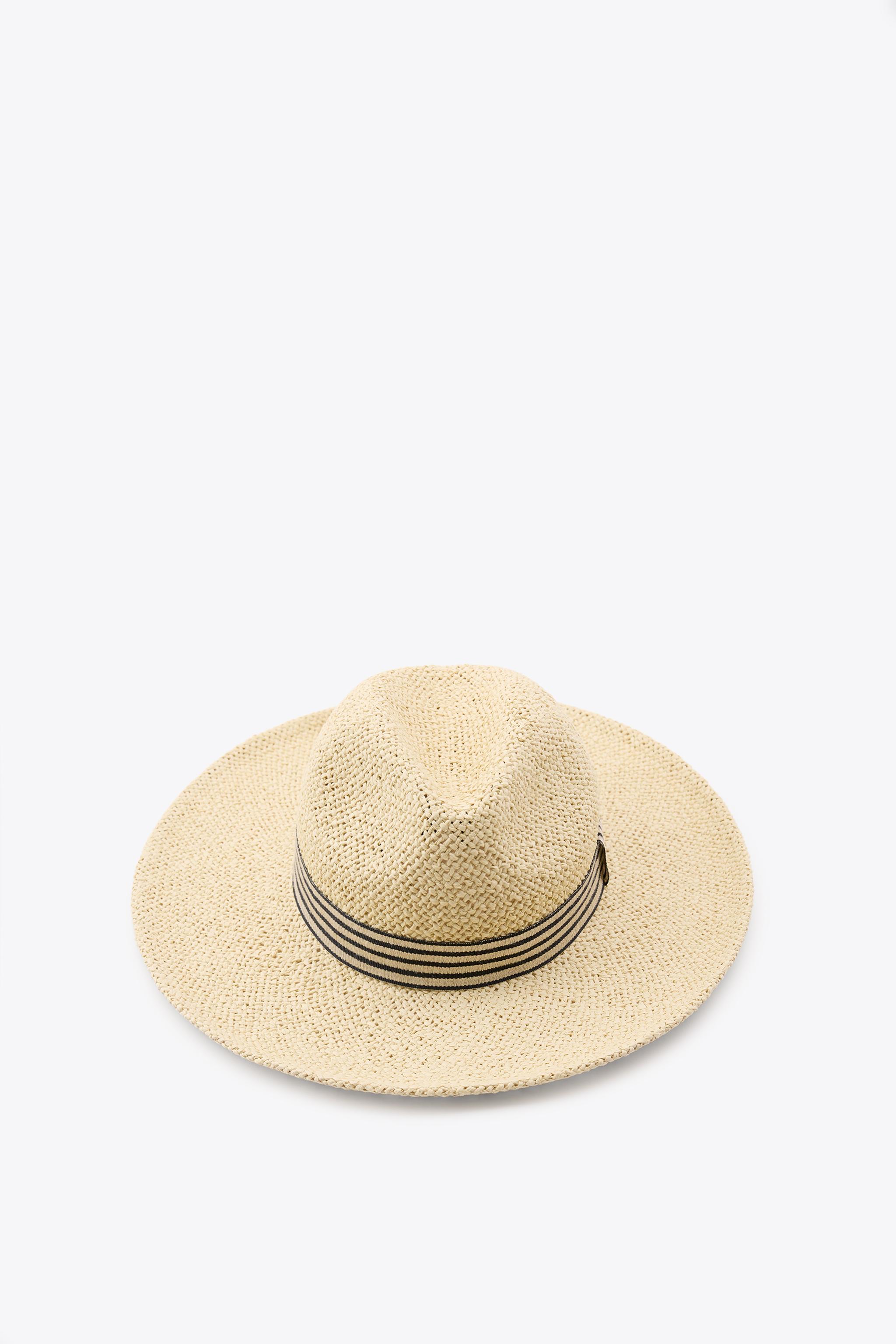 Woven Hat With Striped Band