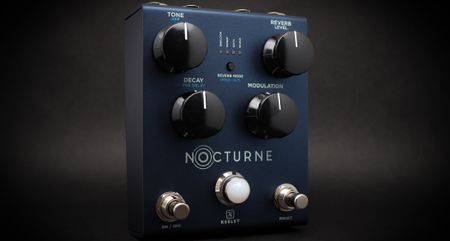 Keeley Electronics Nocturne: this new stereo reverb is the latest signature pedal for Andy Timmons and has a dark metallic blue enclosure with a similar control surface to his Halo Core pedal.