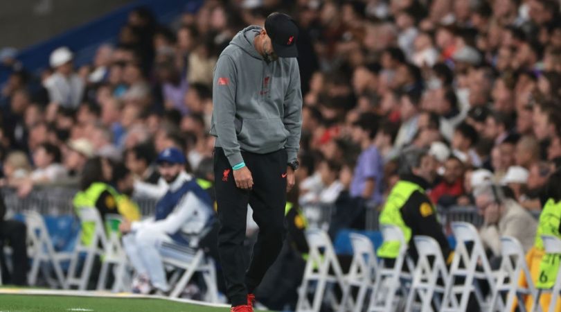 Jurgen Klopp hangs his head during Liverpool&#039;s Champions League exit to Real Madrid 