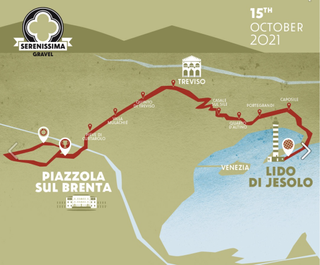 Graphic of route map for 2021 Serenissima Gravel