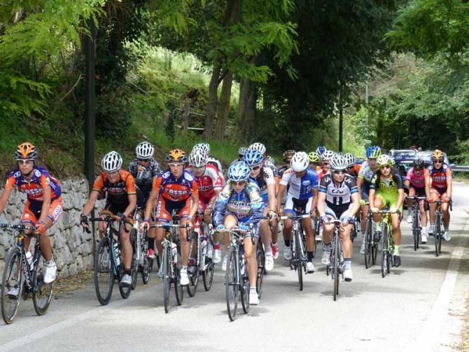 Large groups of tired riders kept coming