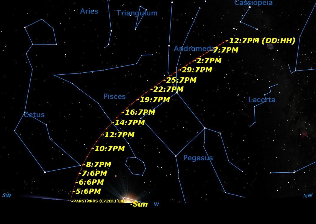 How to See Bright Comet PanSTARRS in Night Sky Space