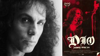 Ronnie James Dio and an official poster for his documentary