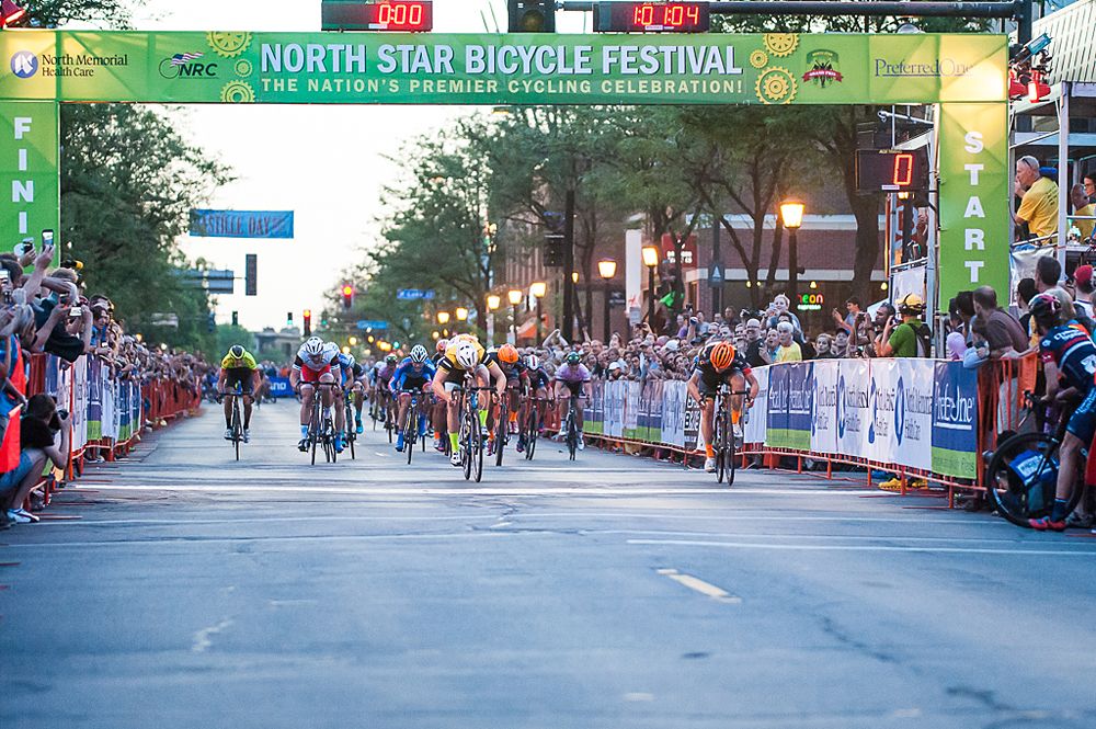 Ryan Anderson (Optum p/b Kelly Benefit Strategies) takes the stage win over yellow jersey leader Ben Hill (Donkey Label Racing)