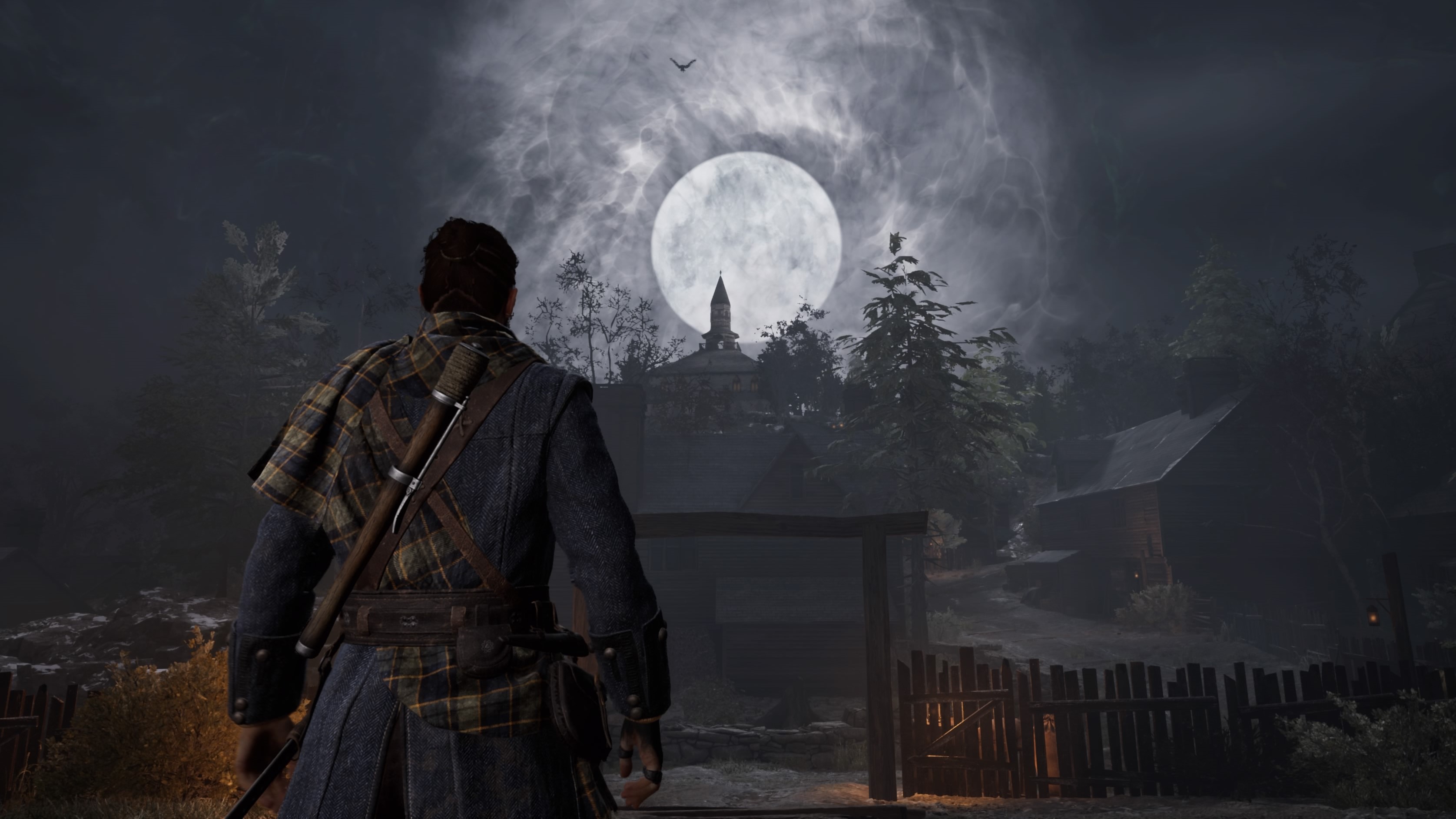 A Banishers: Ghosts of New Eden screenshot showing a full moon.