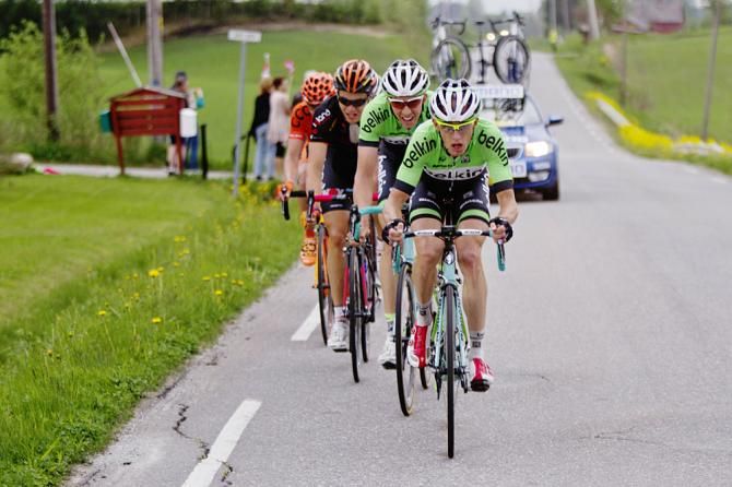 Stef Clement (Belkin) leads the breakaway