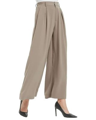 Tronjori, High-Waist Casual Wide-Leg Trousers