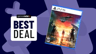 Final Fantasy 7 Rebirth PS5 game on a blue background with best deal badge