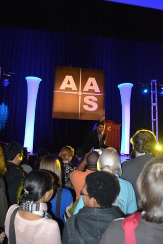 Neil deGrasse Tyson speaks at the 223rd meeting of the American Astronomical Society in Washington, DC, on Jan. 6, 2013.